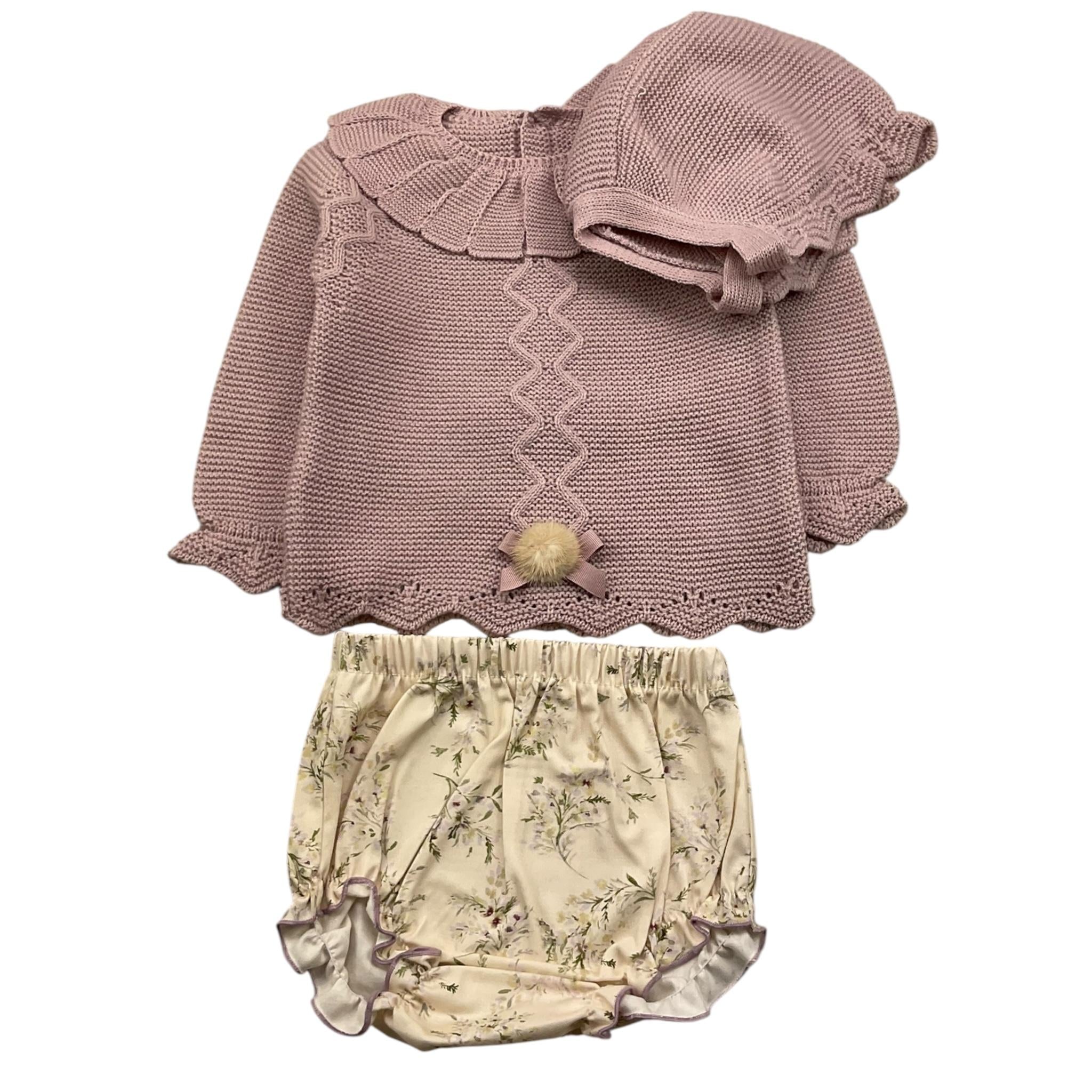 MAC ILUSIO'N completo 3 pezzi maglia-cappello-culotte Rosa per Neonata 9432 ROSA MAC ILUSIO'N 