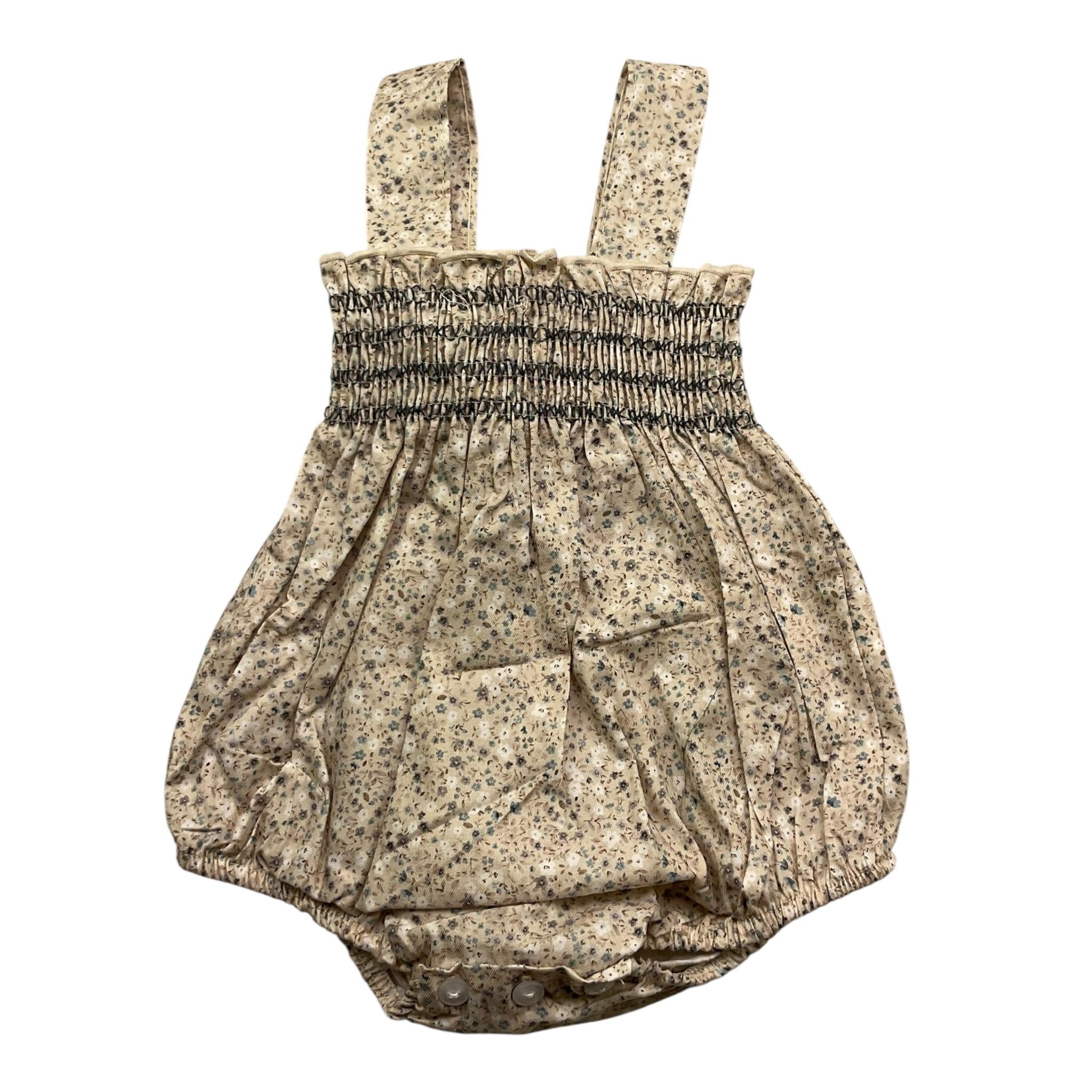 CALAMARO pagliaccetto tinta unita con fantasia fiori Beige per Neonata 32459 BEIGE CALAMARO 