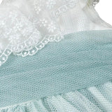 Amaya Abito Mezza Manica Tinta Unita con Tulle per Neonata 591004 BIANCO/VERDE AMAYA 