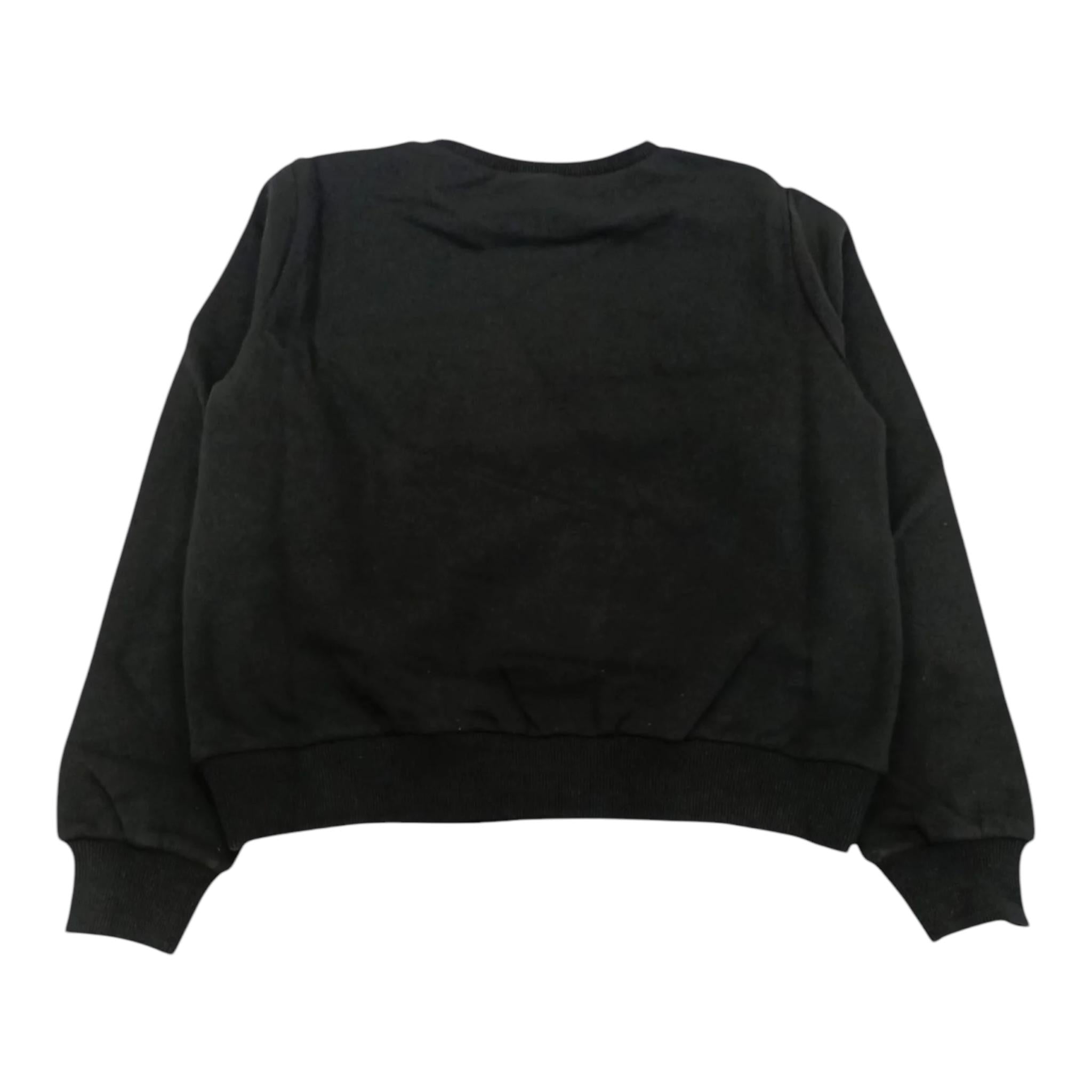 LIU JO felpa girocollo tinta unita con stampa Nero per Bambina GF4025 NERO LIU JO 