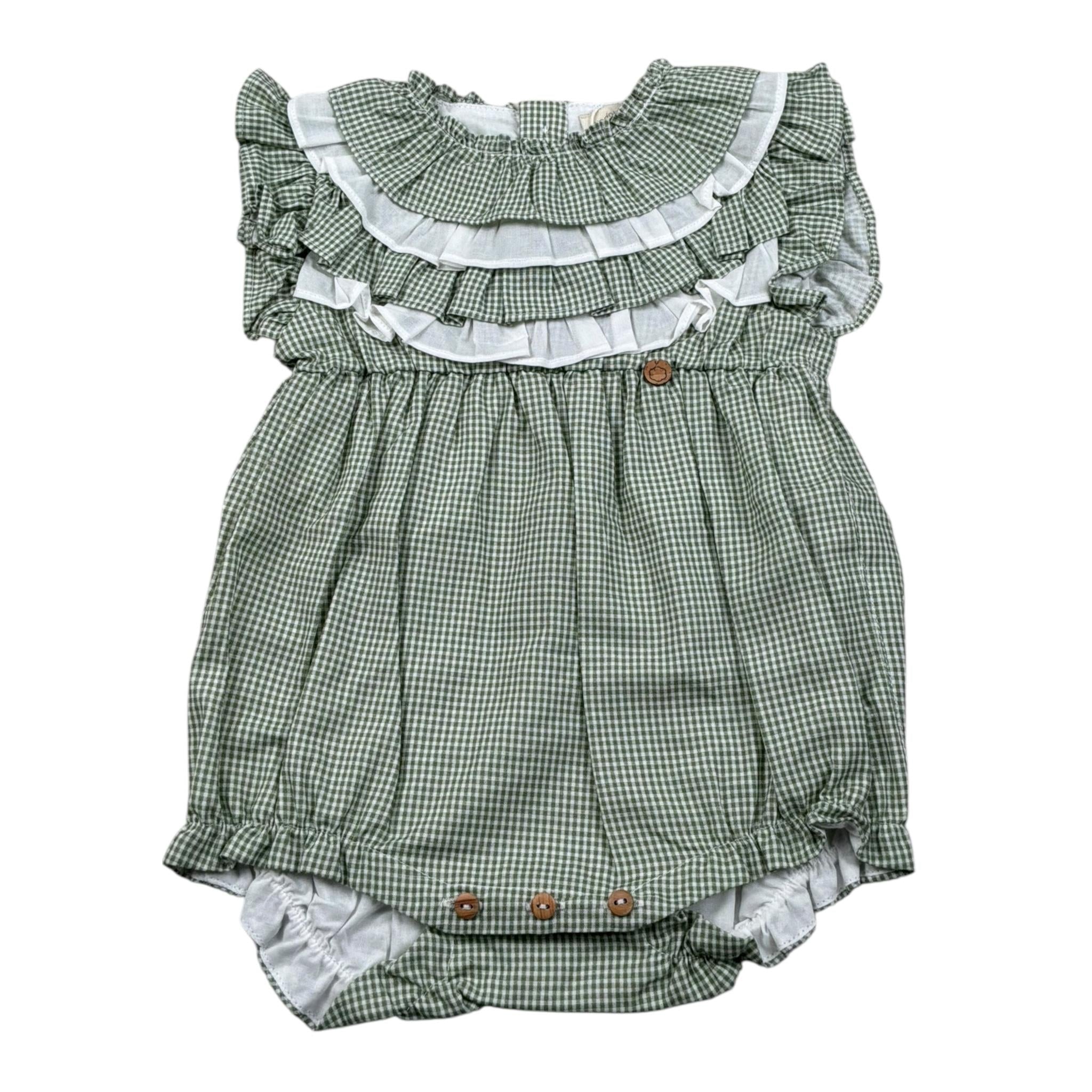 Wedoble Pagliaccetto Mezza Manica Fantasia Quadretti per Neonata V2507705R VERDE WEDOBLE 