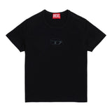Diesel T-Shirt Rundhalsausschnitt einfarbig mit schwarzer Perforation für Mädchen
