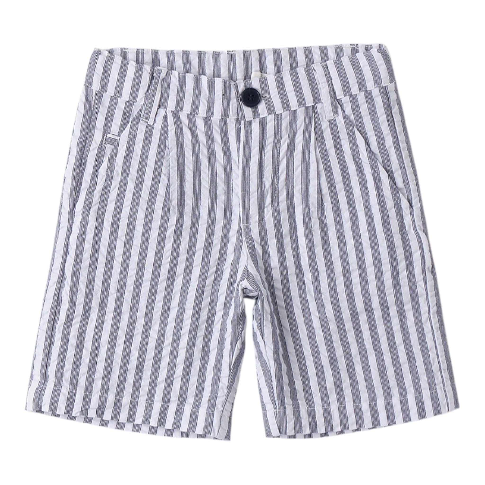 Sarabanda Bermuda Bicolore con Fantasia A Righe per Neonato 0B152N BIANCO/GRIGIO SARABANDA 
