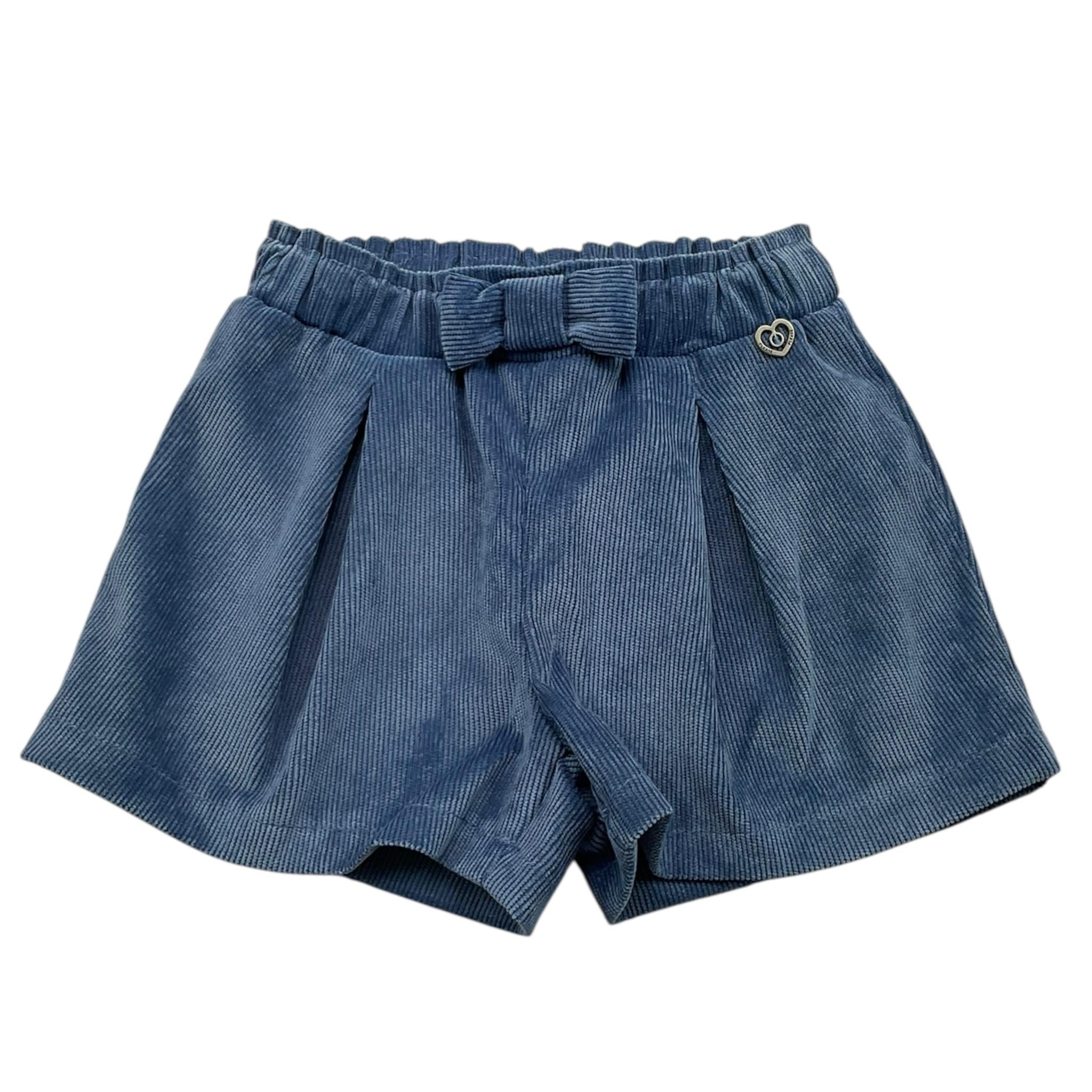 PLEASE short tinta unita in camoscio Azzurro per Neonata RE03062G65 AZZURRO PLEASE 