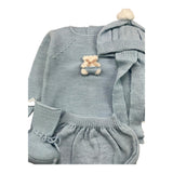 MAC ILUSIO'N completi 4 pezzi maglia-culotte-cappello-babbucce tinta unita Azzurro per Neonato 9428OX AZZURRO MAC ILUSIO'N 