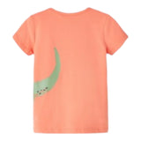 Name.It Orange bedrucktes einfarbiges T-Shirt mit Rundhalsausschnitt für Babys
