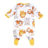 Chicco Langarm-Strampelanzug Tiger Uni mit kontrastierenden Drucken Weiß für Neugeborene