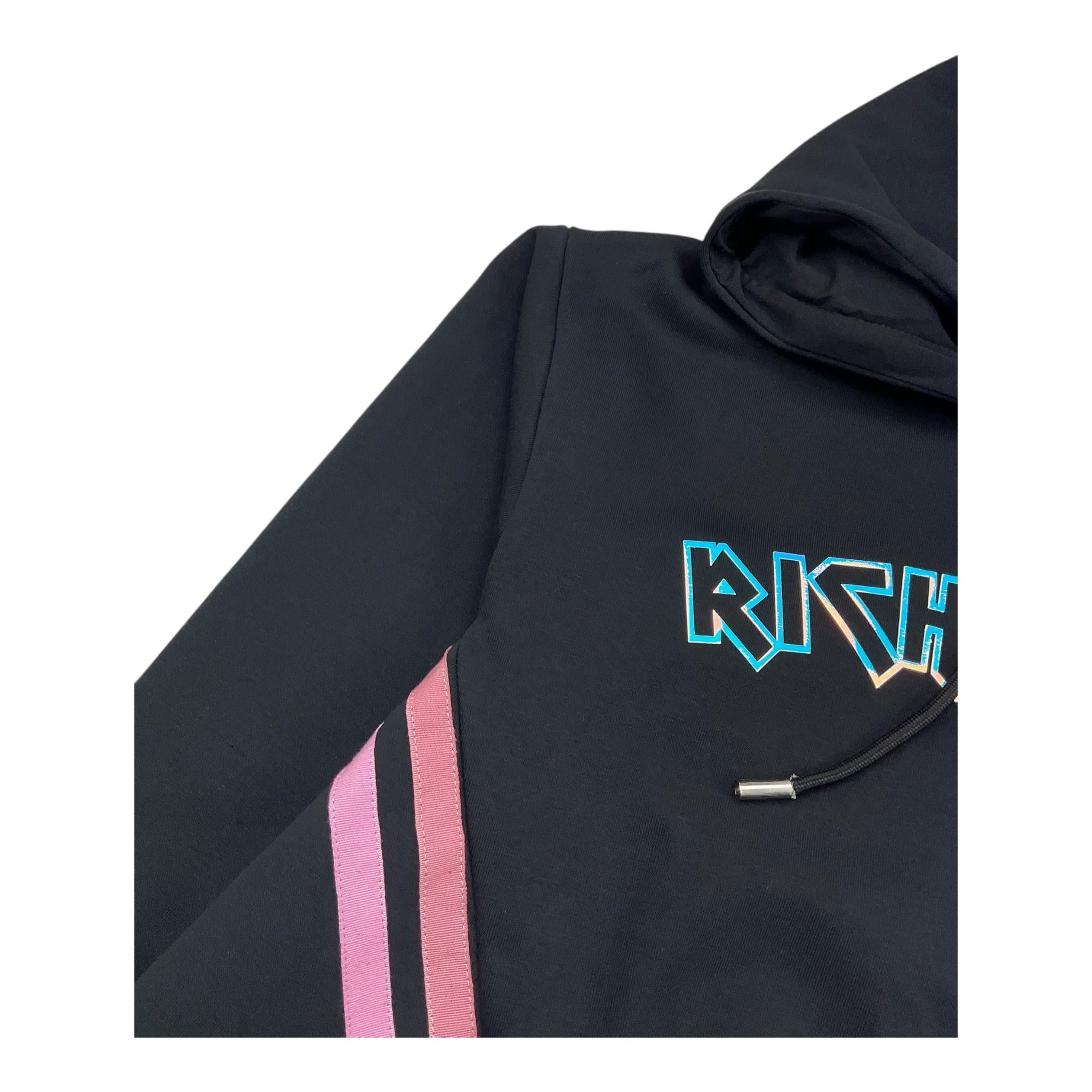 JOHN RICHMOND felpa chiusa con cappuccio tinta unita asimmetrica Nero per Bambina RGA25222FE NERO JOHN RICHMOND 