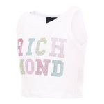 John Richmond Canotta tinta unita con Brillantini Bianco per Bambina RGP25211CNX BIANCO JOHN RICHMOND 