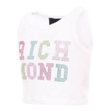 John Richmond Canotta tinta unita con Brillantini Bianco per Bambina RGP25211CNX BIANCO JOHN RICHMOND 