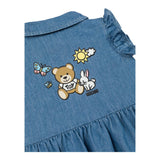 Moschino Abito Mezza Manica In Denim Tinta Unita per Neonata MDV08BX BLU MOSCHINO 