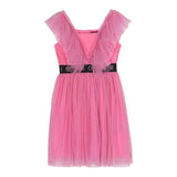 John Richmond – Einfarbiges, ärmelloses Tüllkleid für Mädchen in Rosa