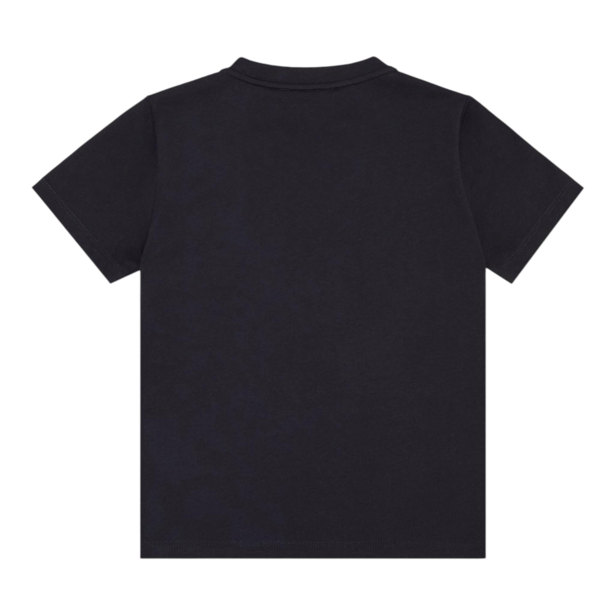 Emporio Armani T-Shirt Girocollo Tinta Unita con Stemma Logo per Bambino EB000421 NERO EMPORIO ARMANI 