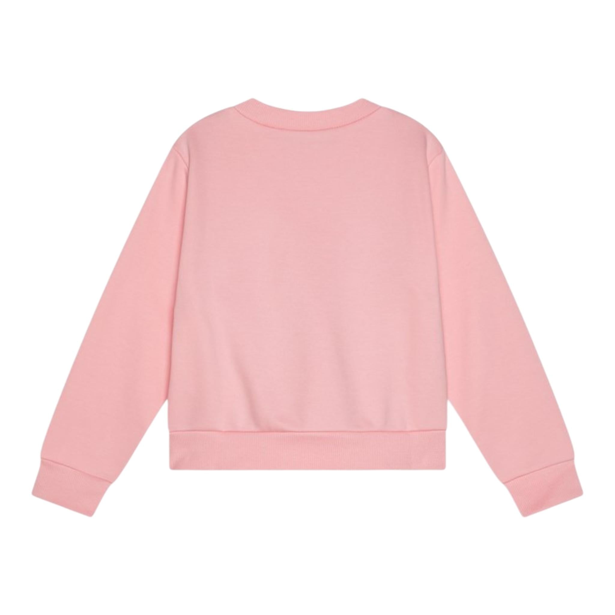 Max Mara Felpa Chiusa Girocollo Tinta Unita con Logo per Bambina MX0037 ROSA MAX MARA 