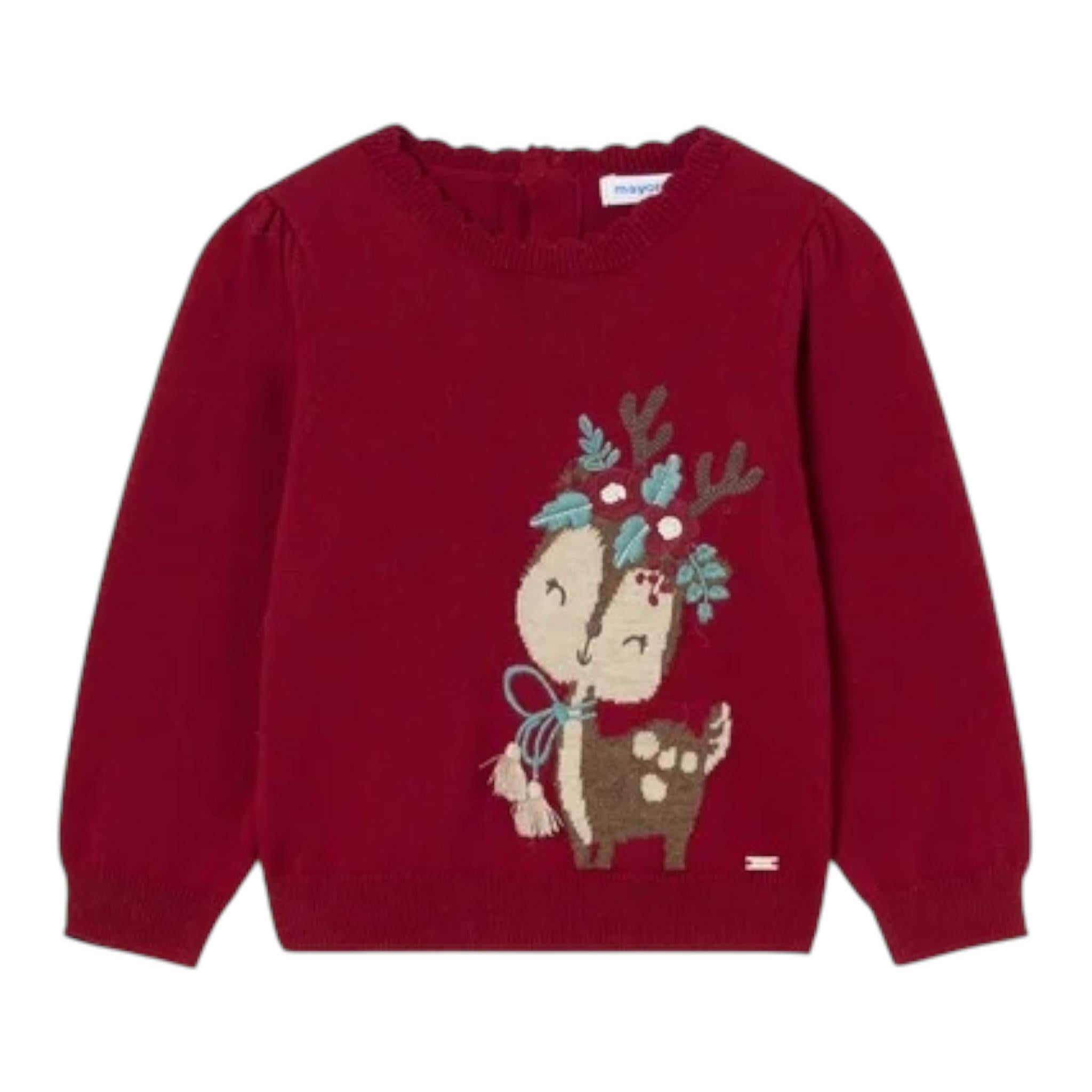 MAYORAL maglia girocollo tinta unita con ricami Rosso per Bambina 2322J ROSSO MAYORAL 