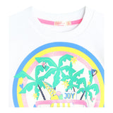 Billieblush Baby Mädchen Einfarbiges Sweatshirt mit Rundhalsausschnitt Weißer Aufdruck