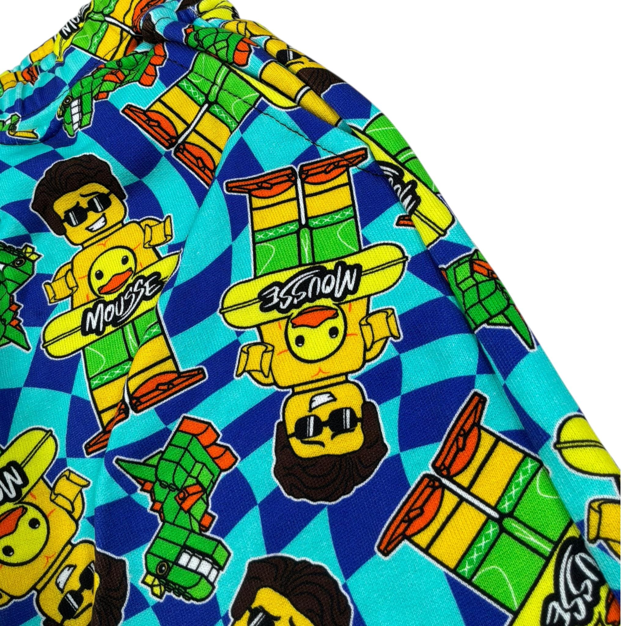 Mousse Bermuda Tinta Unita con Stampa E Elastico In Vita per Neonato DINOBEACHBEN VERDE ACQUA MOUSSE 