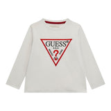 GUESS shirt girocollo tinta unita con stampa Bianco per Neonato N84I24K8HM0 BIANCO GUESS 