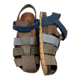 Eli Tricolore Sandalen mit mehrfarbigem Schnallenverschluss für Kinder