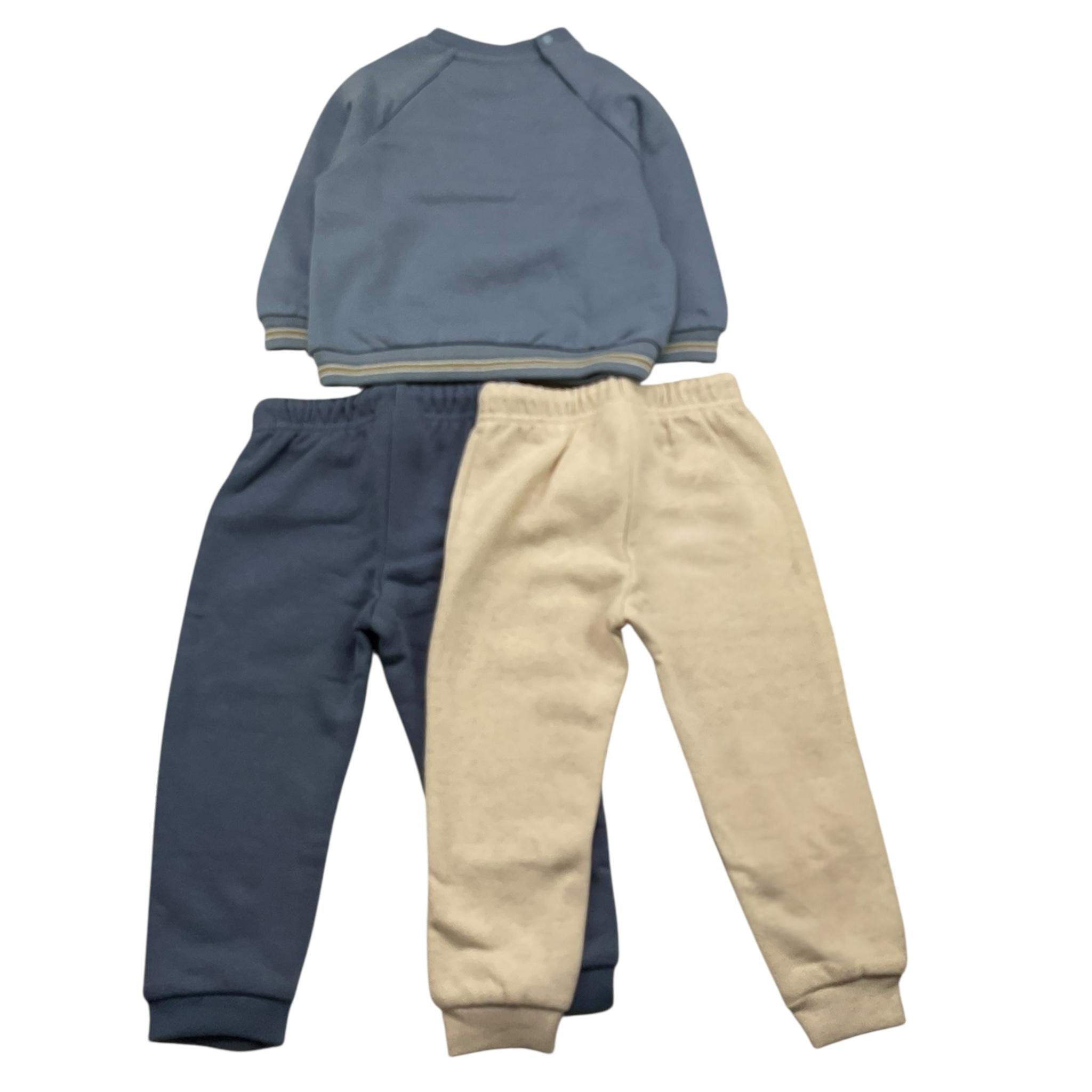 MAYORAL completo 3 pezzi felpa-2 pantaloni Celeste per Neonato 2820 CELESTE MAYORAL 