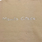 MANILA GRACE maglia tinta mezza manica unita collo alto con stampa Panna per Bambina MFJF24M185 PANNA MANILA GRACE 