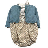Marlu' 3-teiliges Set Shirt-Strampler-Jersey Beige für Neugeborene Baby Mädchen