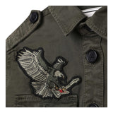 Zadig&amp;Voltaire Einfarbige Jeansjacke mit Knöpfen Grün für Jungen