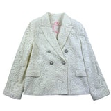 Vicolo – Zweireihige, schlichte Jacke aus Spitze in Creme für Mädchen