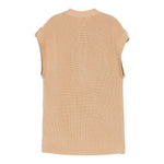 Pinko Gilet In Maglia Girocollo Tinta Unita per Bambina KFMA002 SABBIA PINKO 