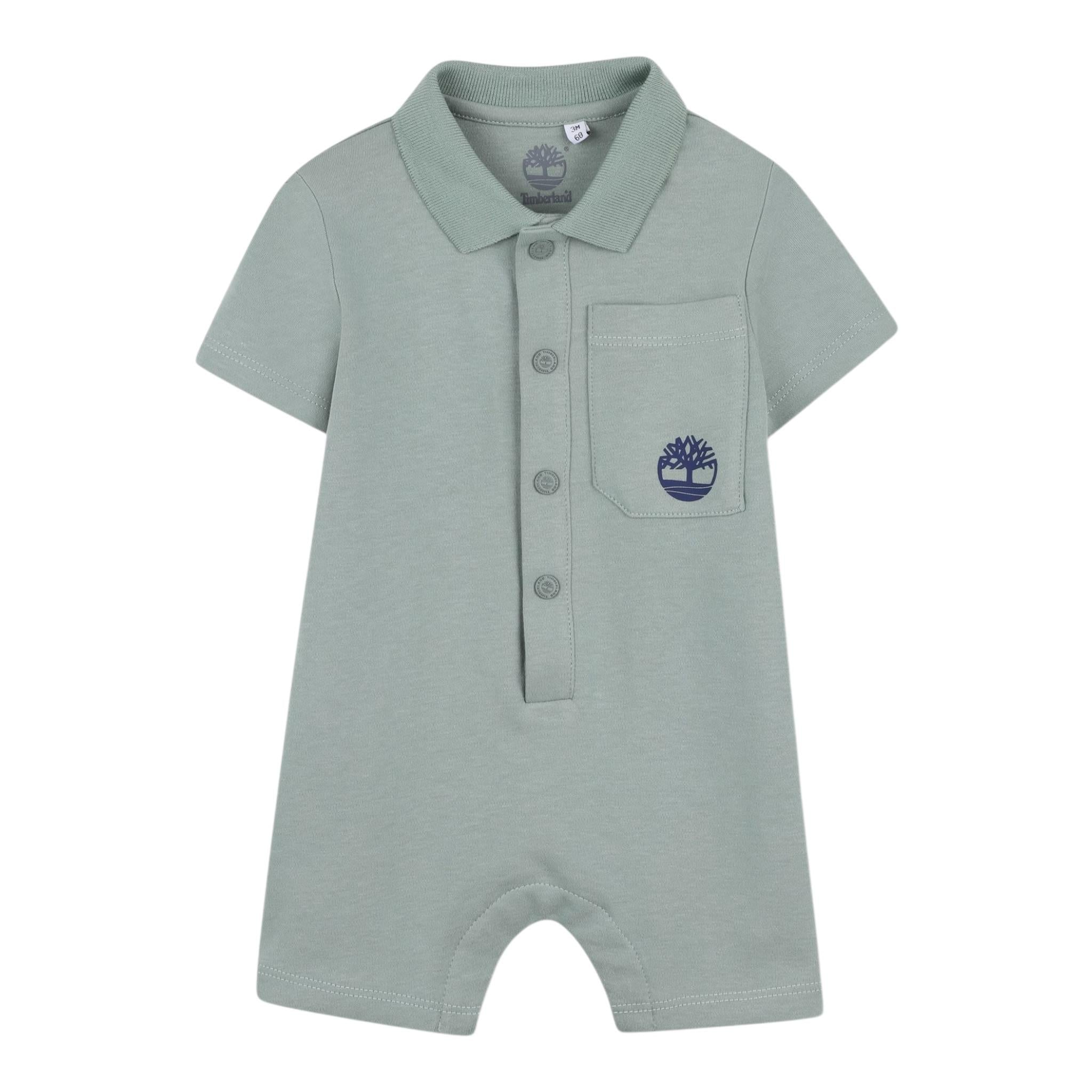 Timberland Pagliaccetto Mezza Manica con Cappello per Neonato T60396 VERDE TIMBERLAND 