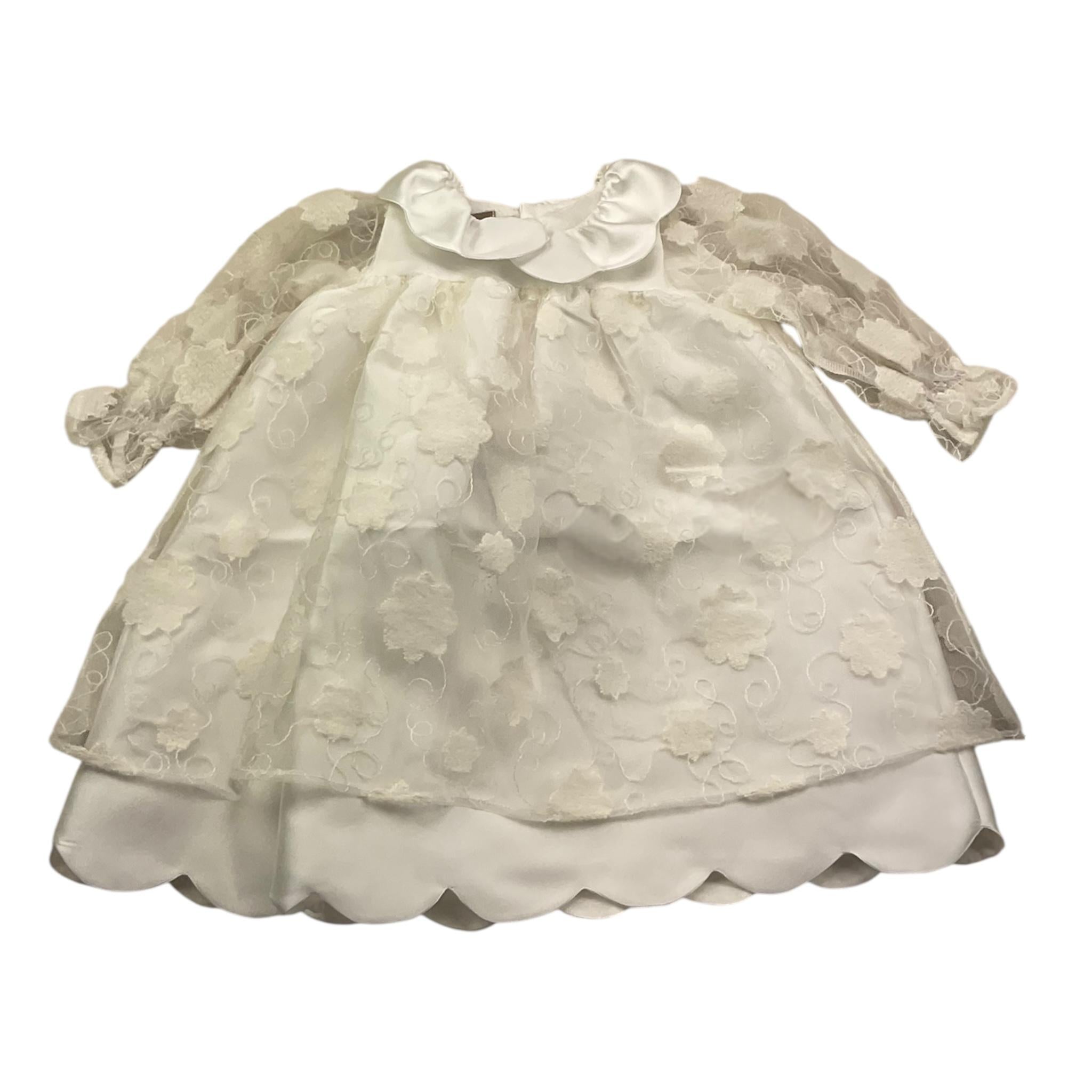 LA STUPENDERIA abita manica lunga tinta unita con tulle Panna per Neonata CCAB68 PANNA LA STUPENDERIA 