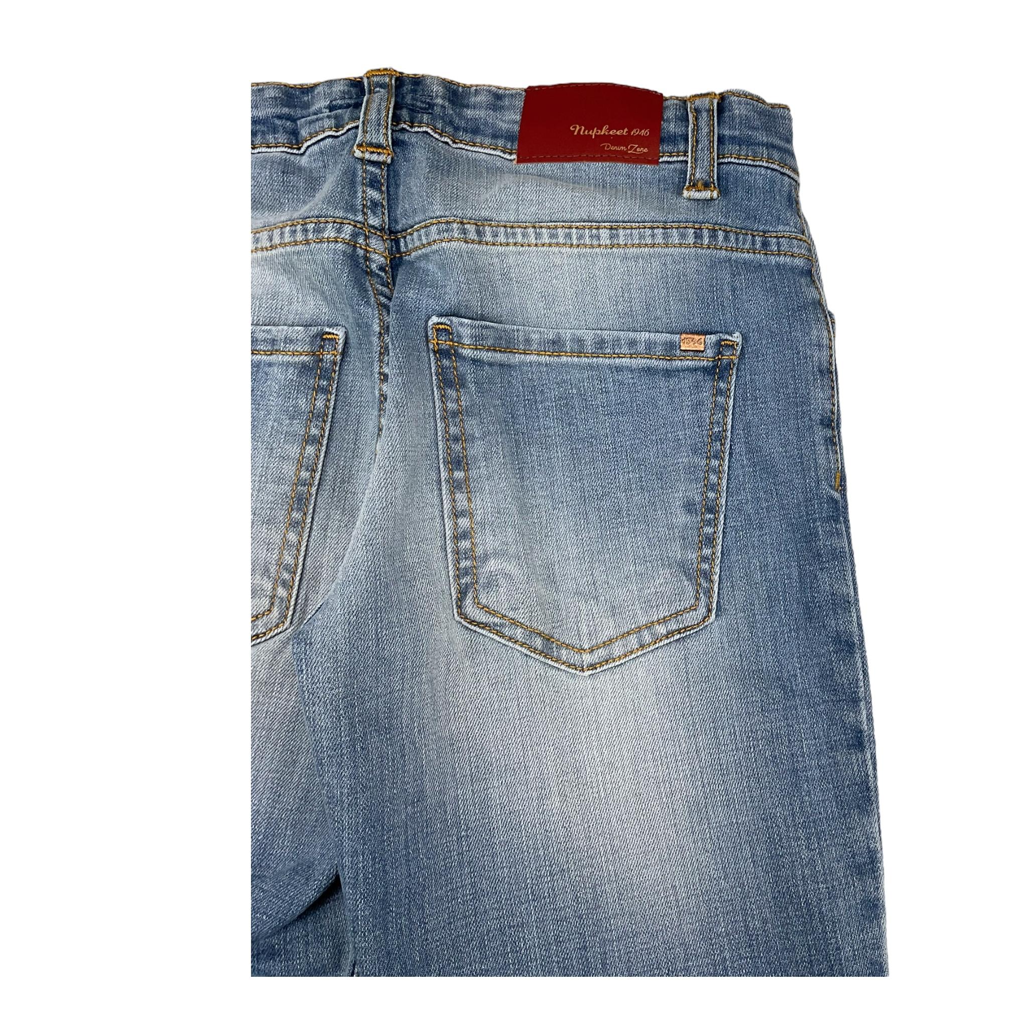 NUPKEET jeans tinta unita cn girovita regolabile Azzurro per Bambino 31NK949 AZZURRO NUPKEET 