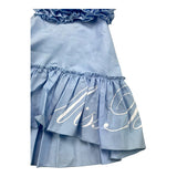 Miss Blumarine Baby-Mädchen Schlichte trägerlose Kleider mit hellblauem Logo-Print