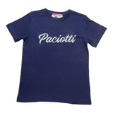 Cesare Paciotti T-Shirt, einfarbig, Rundhalsausschnitt, mit blauem Logo-Print für Neugeborene