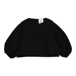 Simonetta Camicia Tinta Unita con Logo per Bambina SW5A03 NERO SIMONETTA 