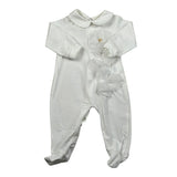 Le Bebe Tutina Manica Lunga Tinta Unita con Applicazioni per Neonata LBG5593 BIANCO LE BEBE 