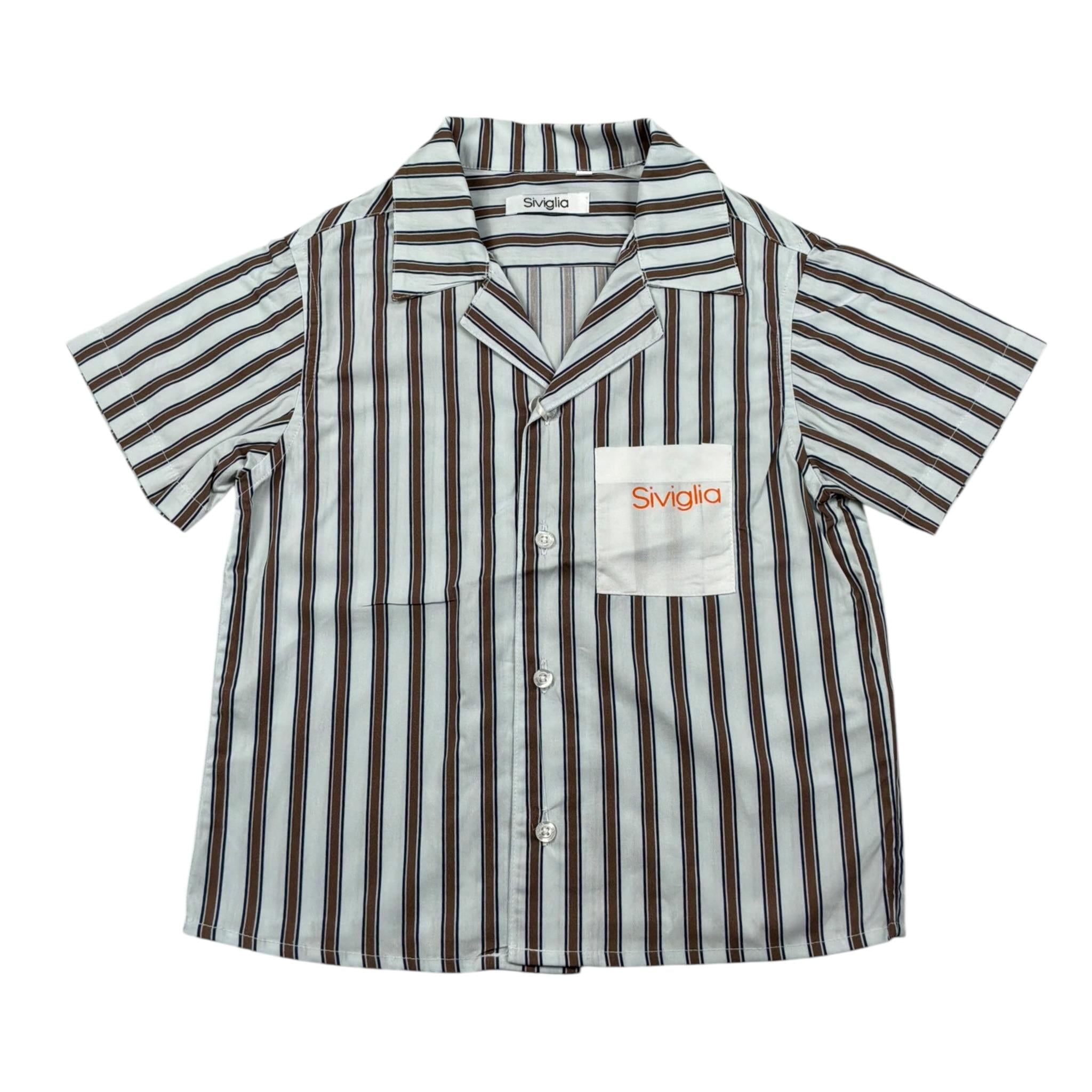 Siviglia Camicia Mezza Manica Fantaisa A Righe per Neonato SVNSH17273 BIANCO SIVIGLIA 