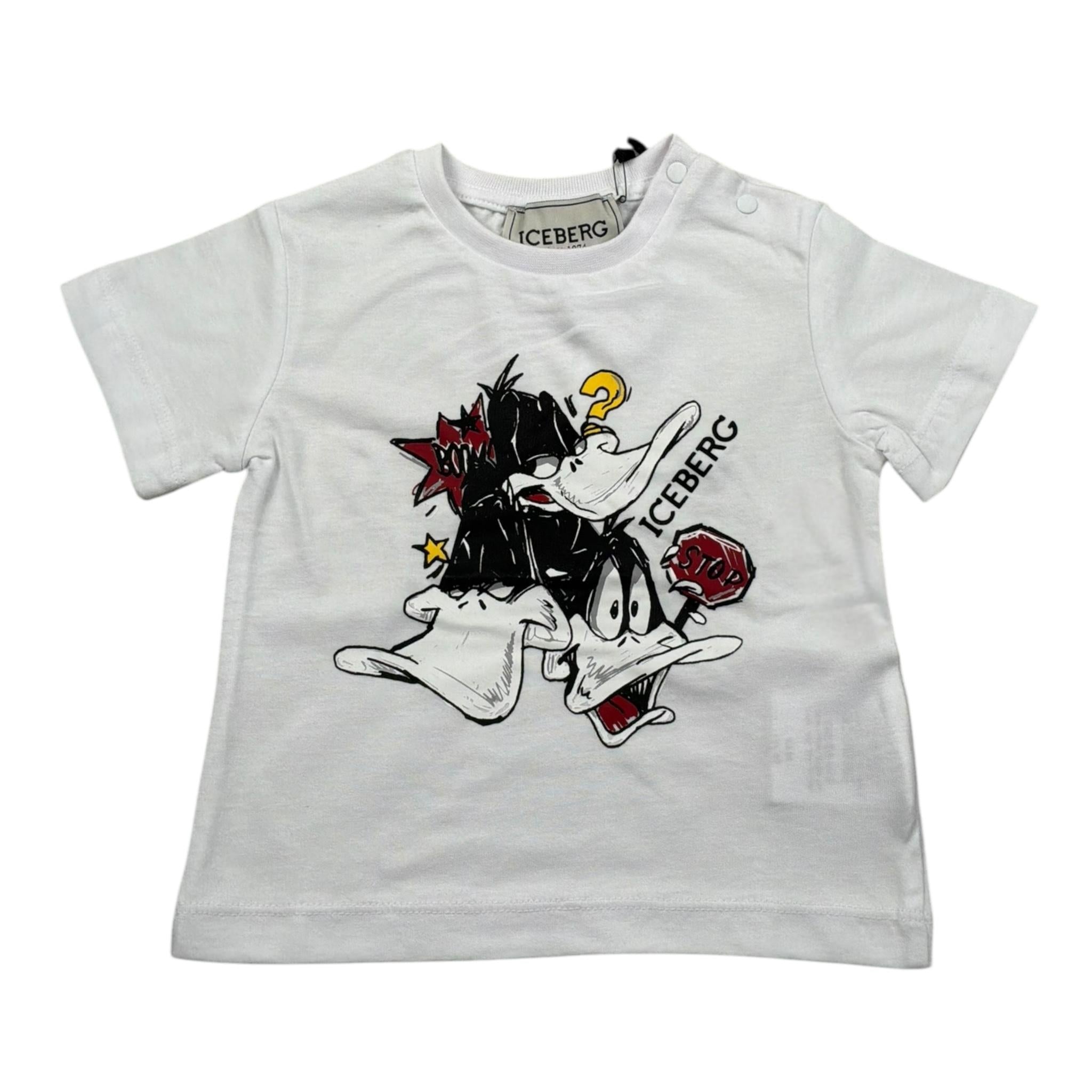 I'M Brian T-Shirt Girocollo Tinta Unita con Stampa per Neonato TSICE5107BXX BIANCO I'M BRIAN 