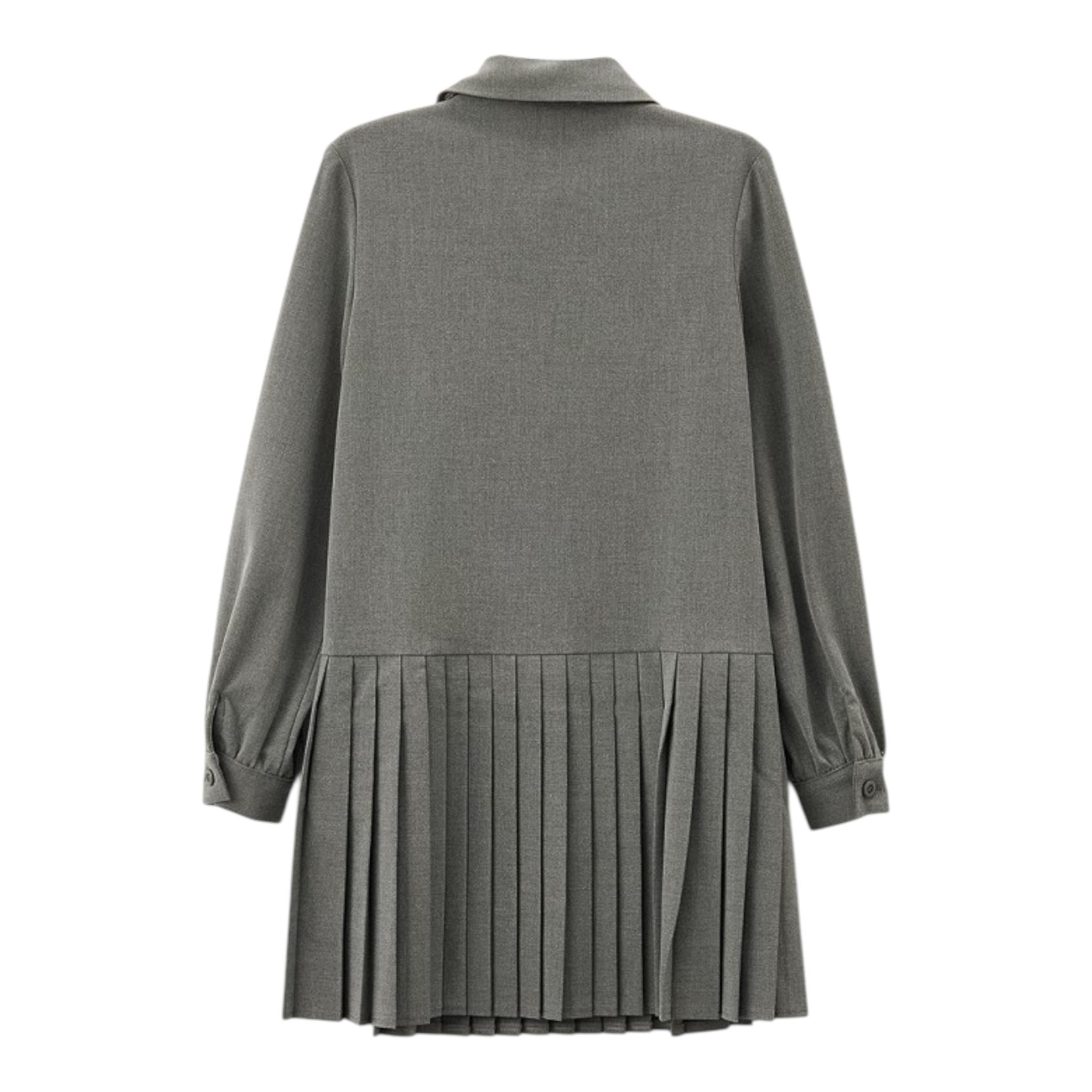 TWINSET abito tinta unita con cravatta Grigio per Bambina 242GJ2131X GRIGIO TWINSET 