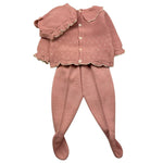 MAC ILUSIO'N completo 3pz tinta unita maglia-ghettina-cappello Rosa per Neonata 9412X ROSA MAC ILUSIO'N 