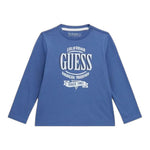 GUESS shirt girocollo tinta unita con stampa Blu per Bambino N4YI30K8HM4J BLU GUESS 