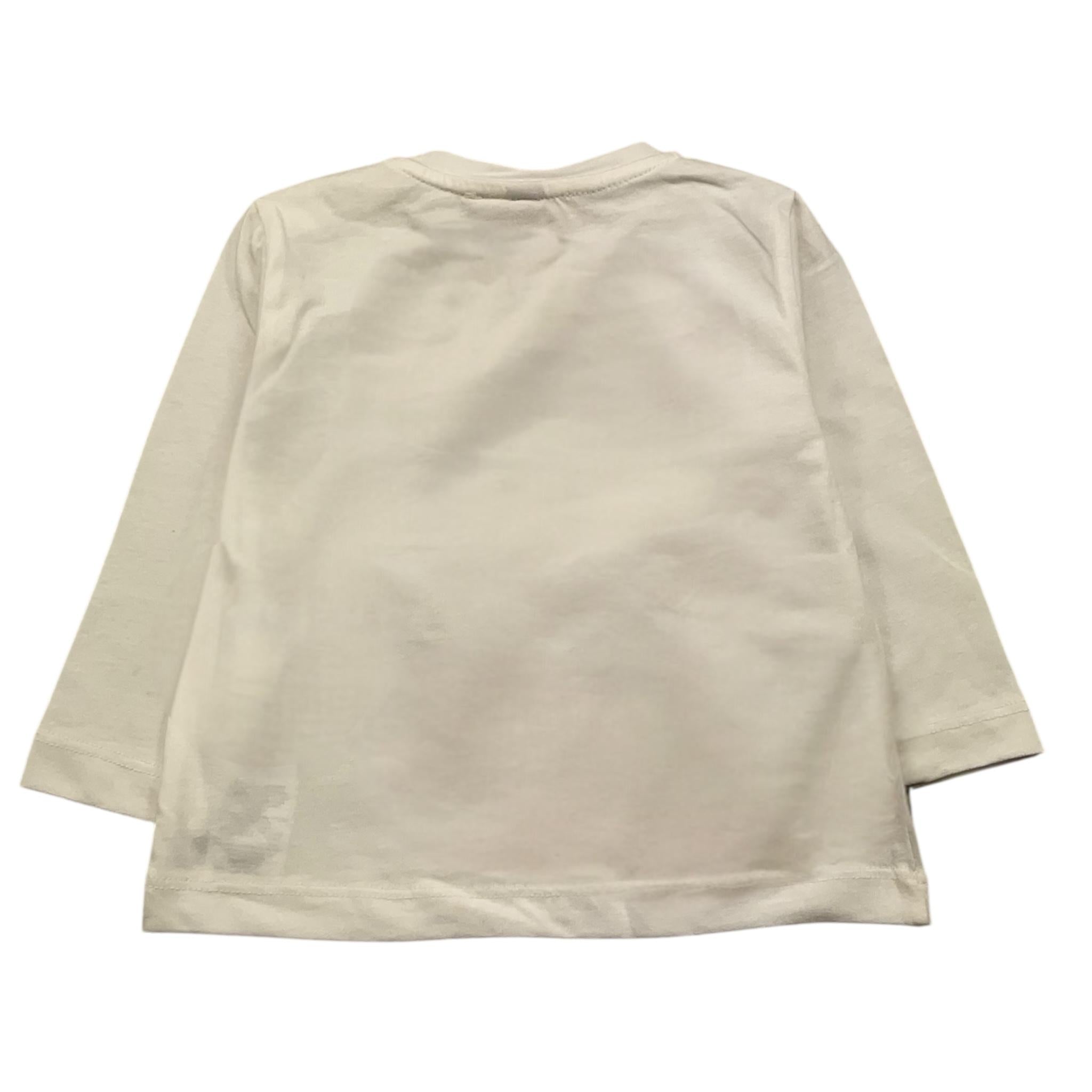 PLEASE shirt girocollo tinta unita con stampa Panna per Neonata ML07030G65 PANNA PLEASE 