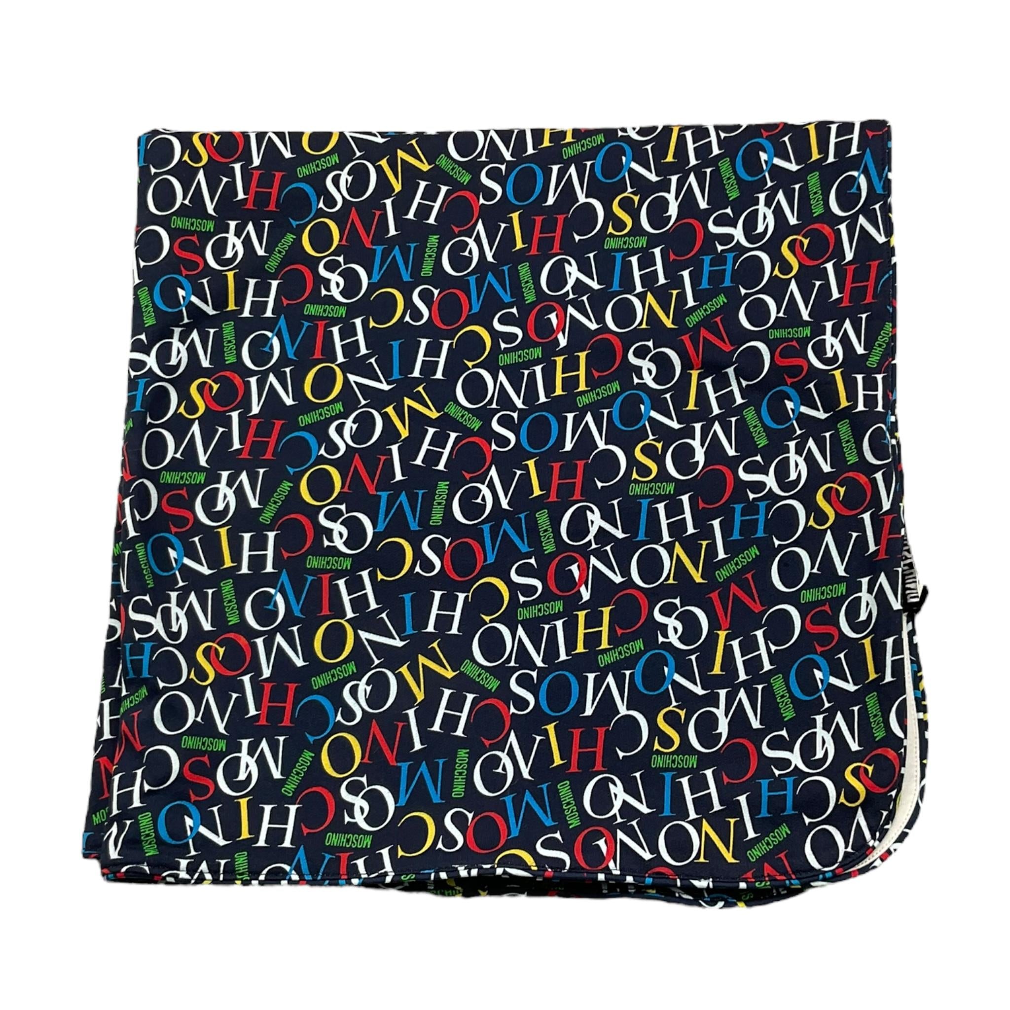 MOSCHINO coperta tinta unita con stampa Blu per Neonato MOB00F BLU MOSCHINO 