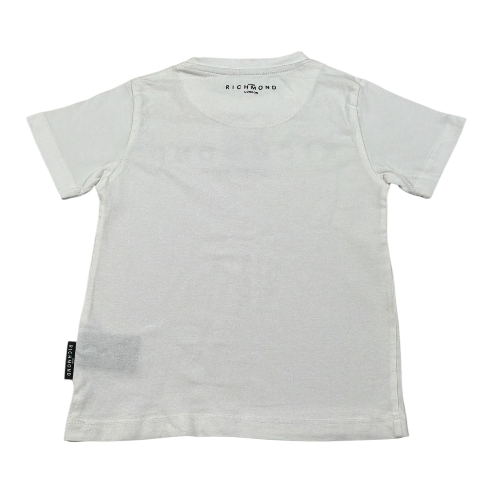John Richmond t-shirt tinta unita con stampa per Bambino RBP25008CJX BIANCO/NERO JOHN RICHMOND 
