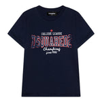 Dsquared2 T-Shirt Girocollo Tinta Unita con Stampa per Bambino DQ2742 BLU DSQUARED2 