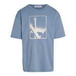 Calvin Klein T-Shirt Girocollo Tinta Unita con Logo per Bambino IB0IB02161 AZZURRO CALVIN KLEIN 