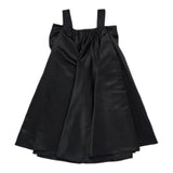 Twinset – Einfarbiges Kleid mit Schleife und kontrastierenden Logo-Hosenträgern in Schwarz für Mädchen