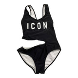 Icon Costume Intero Tinta Unita con Apertura per Bambina CSTM NERO ICON 