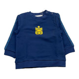 Bikkembergs Felpa Chiusa Girocollo Tinta Unia con Stampa per Neonato BK1616 BLU BiKKEMBERGS 