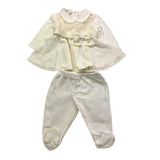 NINNAOH completo 2pz maglia-ghettina tinta unita con ricami Bianco per Neonata I2324CL BIANCO NINNAOH 